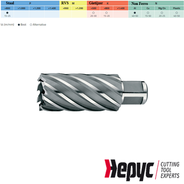Hepyc Kernboor HSS 28x50mm Weldon
