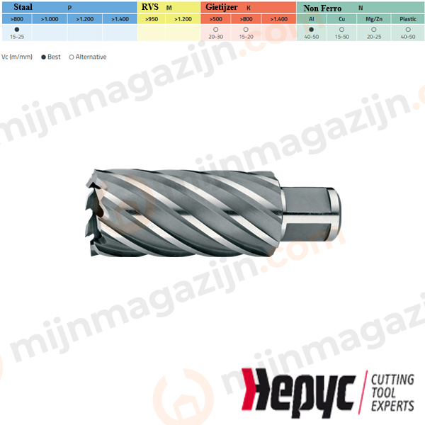 Hepyc Kernboor HSS 37x50mm Weldon