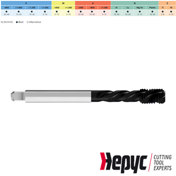 Hepyc HSSE H.Lube Mach.tap blind DIN376 MF M12x1.50