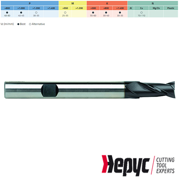 Hepyc spiebaanfrees lang HSSE TIALN Weldon 2Z 7×80