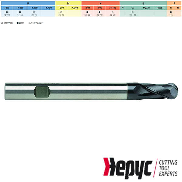 Hepyc Radiusfrees lang HSSE TIALN Weldon 2Z 18×123