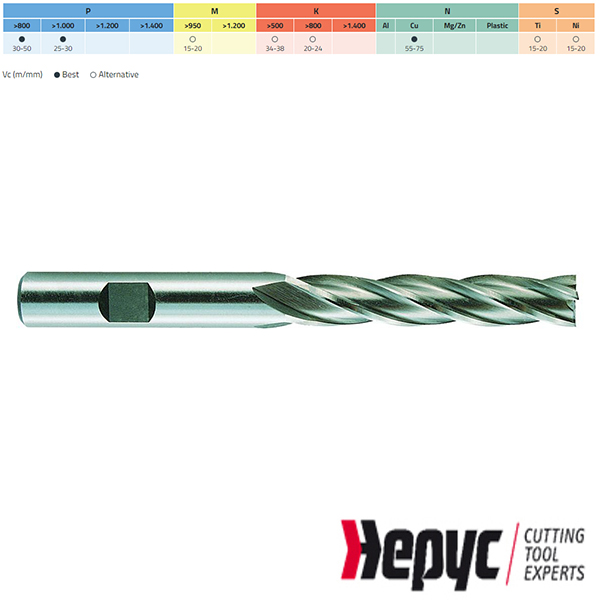 Hepyc vingerfrees lang HSSE Weldon 4Z 5x68mm