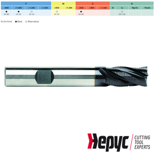 Hepyc ruwfrees HSSE TIALN Weldon 5Z 24mm