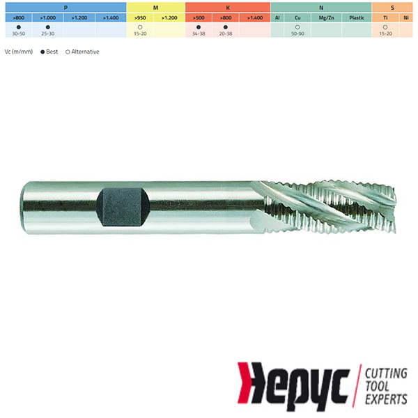 Hepyc ruwfrees fijn HSSE TIALN Weldon 4Z 18mm