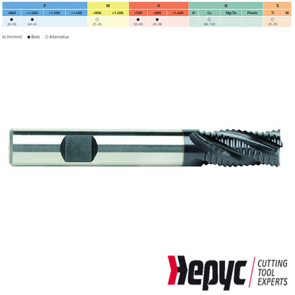 Hepyc ruwfrees fijn HSSE TIALN NRF Weldon 6Z 30mm