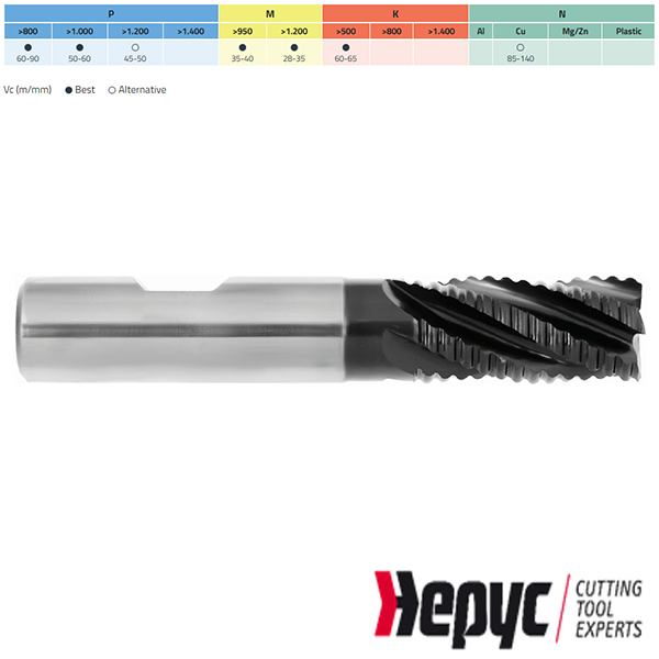 Hepyc ruwfrees HM TIALN Weldon 4Z 18mm