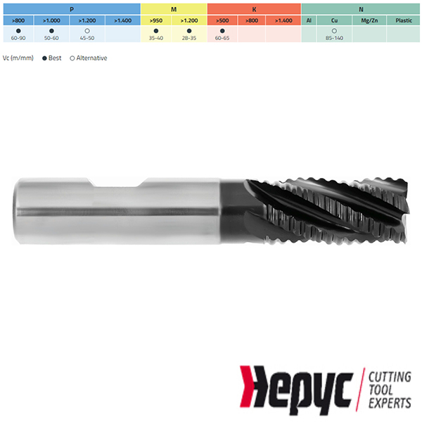 Hepyc ruwfrees HM TIALN Weldon 6Z 32mm