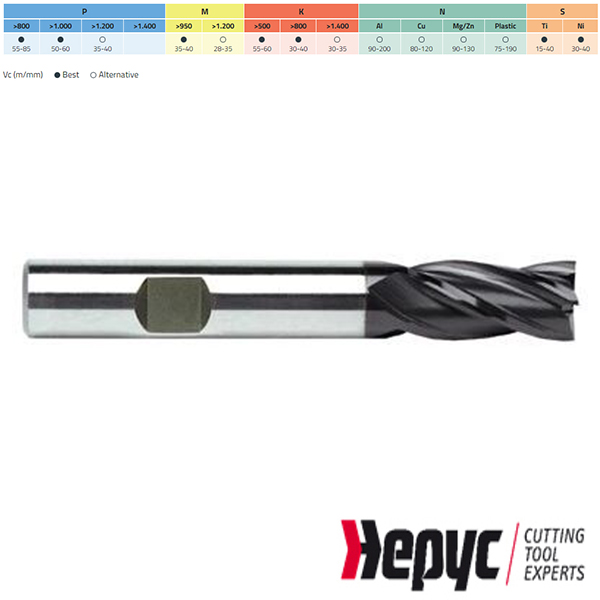 Hepyc vingerfrees HSSE-PM TIALN Weldon 4Z 6mm