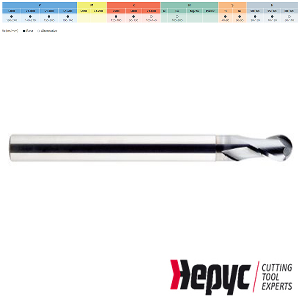 Hepyc Radiusfrees HM ALCrN XXL 2Z/30 12mm