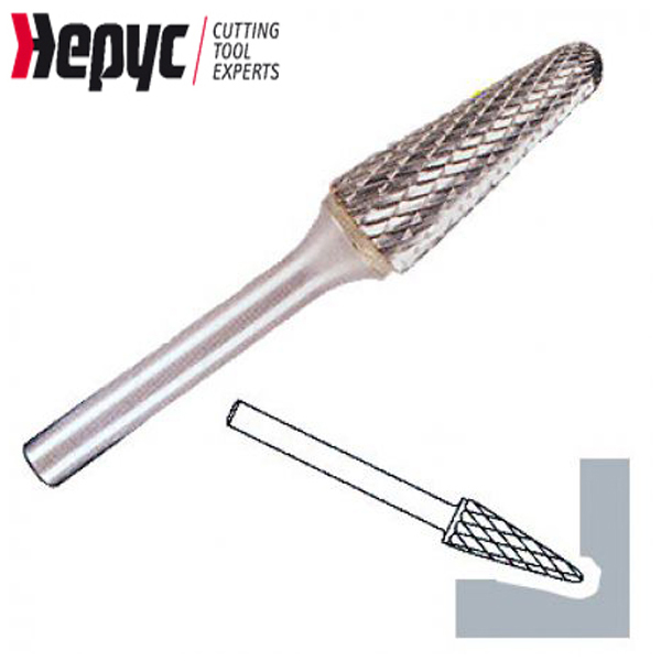 Hepyc stiftfrees rondkegel HM 6x10mm L=27mm